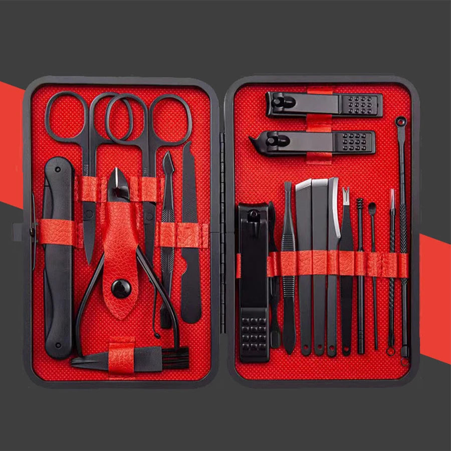 Raavira LuxeTrim 24-in-1 Nail Care Kit – Premium Stainless Steel Manicure & Pedicure Set with Travel Case
