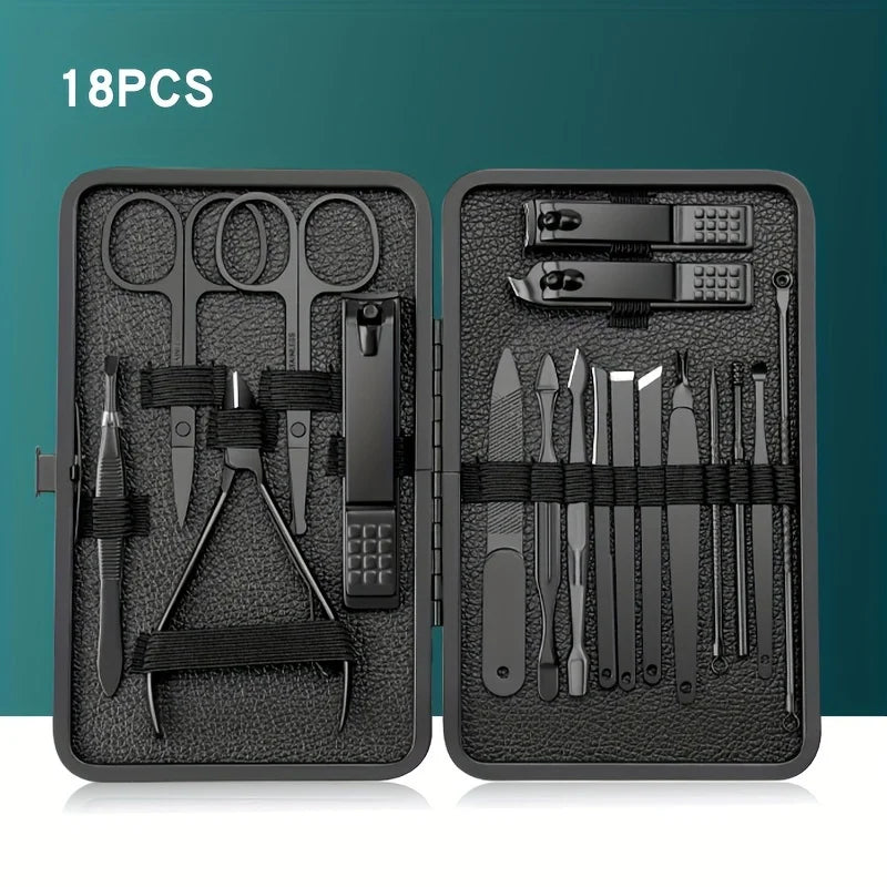 Raavira LuxeTrim 24-in-1 Nail Care Kit – Premium Stainless Steel Manicure & Pedicure Set with Travel Case