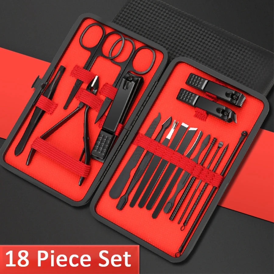 Raavira LuxeTrim 24-in-1 Nail Care Kit – Premium Stainless Steel Manicure & Pedicure Set with Travel Case
