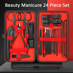 Raavira LuxeTrim 24-in-1 Nail Care Kit – Premium Stainless Steel Manicure & Pedicure Set with Travel Case